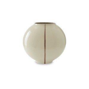 Signature Design by Ashley Sheabourne 12.5" Glass Vase, Cream with Copper Accent - 1 of 4