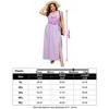 Coolmee Women Plus Size Casual Crossover V Neck Flying Sleeve Hem Slit High Waist Maxi Dress With Belt - 4 of 4