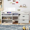 NicBex Twin Size Loft Bed Low Level Design Pine Bed Frame with 2 Shelves, 2 Drawers and Full Length Guardrail, No Box Spring Required - 2 of 4