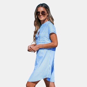 Women's Irregular Stripe Dolman Sleeve Mini Dress - Cupshe - 1 of 4