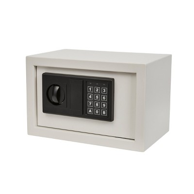 Digital Safe Box - Steel Lock Box with Keypad, 2 Manual Override Keys Protects Money, Jewelry, Passports - For Home or Office by Stalwart (White)