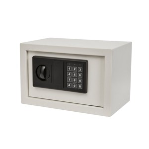 Digital Safe Box - Steel Lock Box with Keypad, 2 Manual Override Keys Protects Money, Jewelry, Passports - For Home or Office by Stalwart (White) - 1 of 4