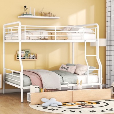 Full XL Over Queen Metal Bunk Bed - ModernLuxe