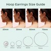 Hypoallergenic Silver Hoop Earrings, Lightweight Gold Large Hoops 20/30/50/70mm - 4 of 4