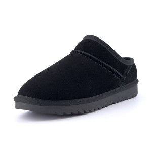 CUSHIONAIRE Women's Hilo 2 Premium Suede Slip-On House Slippers – Clog Slippers for women, Memory Foam, Faux Shearling, Wide Widths Available - 1 of 4