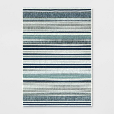 7'10"x10' Striped Outdoor Area Rug Blue - Threshold™