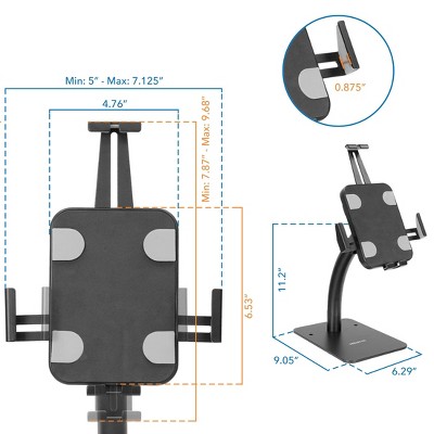 Black Adjustable Anti-Theft Tablet Countertop Kiosk Stand
