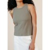 POPLINEN Charlie Ribbed Organic Cotton Tank - Sage - 3 of 4