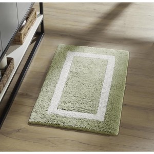 Hotel Bath Rug 100% Premium Cotton Tufted Two Tone Reversible Bathroom Rug, Soft & Water Absorbent, Machine Washable Bath Mat - 1 of 4