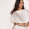 Lands' End Women's Cotton Gauze Dolman Sleeve Crop Cover Up Top - 4 of 4
