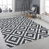 Kitchen Runner Rug, Black Washable Distressed Trellis Non-Slip Low Pile Farmhouse Carpet for Entryway Hallway Front Door - 3 of 4