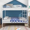 Twin-Over-Twin Bunk Bed with Metal Frame and Ladder, Space-Saving Design,White - 2 of 4