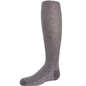 Memoi Ribbed Shimmer Cotton Blend Girls Tights - 1 of 2