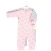 Hudson Baby Infant Girl Premium Quilted Coveralls, Pink Gray Elephant - image 2 of 4