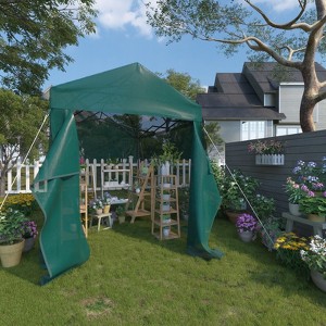 EAGLE PEAK 8x6 Walk in Shade Cloth Cover Greenhouse with Mesh Cover, Roll up Doors, Green - 1 of 4