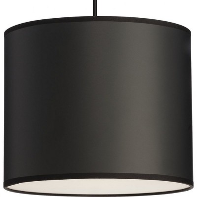Progress Lighting Markor 1-Light Pendant, Steel, Brushed Nickel/Matte Black/Vintage Brass, Black Parchment Fabric Shade