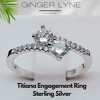 Tatiana Engagement Ring for Women Sterling Silver 2 Stone Promise Cz Ginger Lyne Collection - image 2 of 4