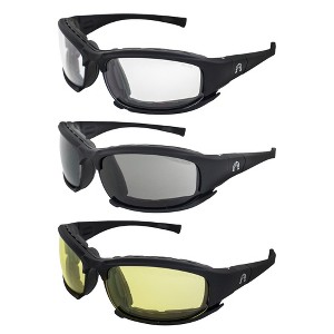 3 Pairs of Alpha Omega AO3 Sunglasses with Clear, Smoke, Yellow Lenses - 1 of 4