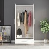 Famapy White Double-Door Wardrobe Armoire with Drawer – Space-Saving Clothing Storage - 2 of 4