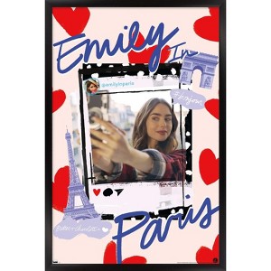 Trends International Emily In Paris - Hearts Framed Wall Poster Prints - 1 of 4