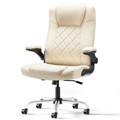 Rbied Ergonomic Executive Office Chair Home Desk Chair with Flip-Up Arms, 360° Rotation, Adjustable Backrest and Height