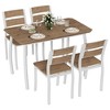 5-Piece Dining Set, Dining Table Set for 4, Table & Chair Set for Home, Apartment w/ 4 Chairs, Padded Seats & Backrests - 2 of 4