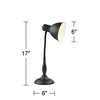360 Lighting Breck 17" High Small Traditional Desk Lamps Set of 2 Gooseneck Arm Brown Dark Bronze Finish Metal Home Office Living Room Bedroom Bedside - 4 of 4