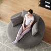 KWPZQEB Modern Swivel Accent Chair, 360 Degree Swivel Chair with 3 Pillow and Soft Cushion, Comfy Corduroy Single Sofa for Living Room - 4 of 4