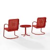 Bates 3pc Outdoor Chair Set - Red - Crosley - image 3 of 4