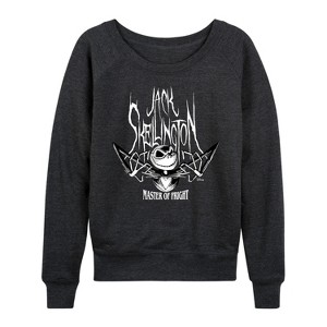 Women's - Disney - The Nightmare Before Christmas Lightweight French Terry Wide Neck Long Sleeve Shirt - 1 of 4
