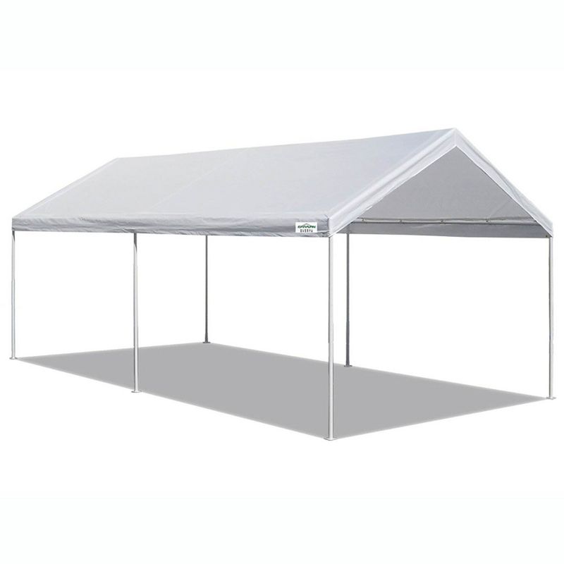 Caravan Canopy Domain 10 x 20 Foot Straight Leg Instant Canopy Tent Set, White, 1 of 8