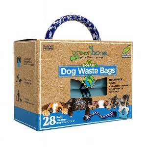 Greenbone Dog Poop Waste Bag Refills with Dispenser and Bonus Rope Toy - Multicolor - 1 of 4
