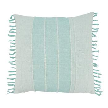 20"x20" Oversize Textured Corded Striped Down Filled Square Throw Pillow - Saro Lifestyle
