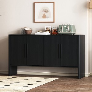 TiramisuBest 4-Door Wood Sideboard,Sideboard Buffet Cabinet with Storage, Retro Sideboard Cabinet with Adjustable Shelves and Long Handles - 1 of 4