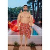 HAPPY BAY Men's Christmas Tree Swimwear Beach Gifts Pareo Swim Trunk Vacation Holiday Xmas Party Beachwear Short Sarong for Men One Size Red - 2 of 4