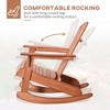 Adirondack Rocking Chair, with Slatted Wooden Design, Fanned Back, Ergonomic Armrests, & Classic Rustic Style, For Porch, Patio - 4 of 4