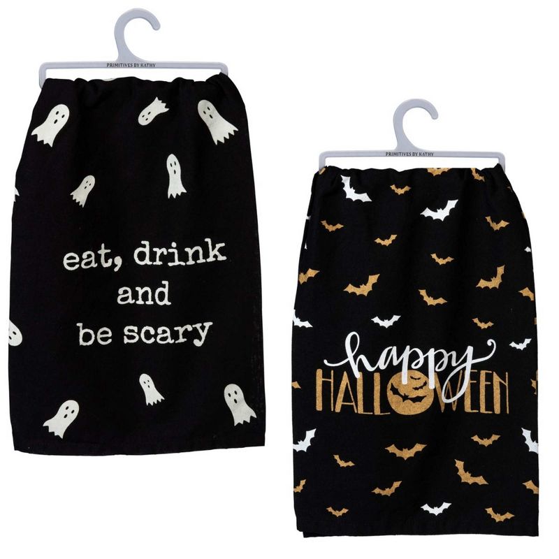 Decorative Towel Eat Drink Scary Happy Halloween Kitchen 100% Cotton Clean Up 106422*106614 28.0 Inch Eat Drink Scary Happy Halloween Kitchen 100%, 1 of 4