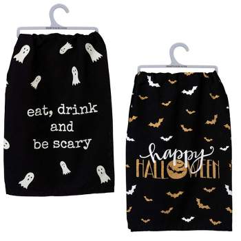 Decorative Towel Eat Drink Scary Happy Halloween Kitchen 100% Cotton Clean Up 106422*106614 28.0 Inch Eat Drink Scary Happy Halloween Kitchen 100%
