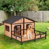 Large Solid Wood Dog House, 39.25" H x 63.5" W x 59" D ¨C Spacious Outdoor/Indoor Shelter for Medium Dogs (20¨C50 lbs) - 2 of 4
