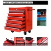 red Father's Day Gifts 7 Drawer Metal Tool Chest 30 Inch Tool Cart On Wheels With Lock & Toolboxes Trays For Garage Tool Storage Cabinet Red Blue Opt - 4 of 4