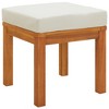 vidaXL Patio Stools with Cushions 2 pcs 15.7"x15.7"x16.5" Solid Wood Acacia - 3 of 4
