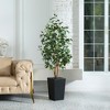 DR.Planzen 72" Faux Ficus Tree with Real Wood - UV Resistant 6FT Artificial Plant with Silk Leaves in 15.7" Planter for Indoor & Floor Decor - 2 of 4