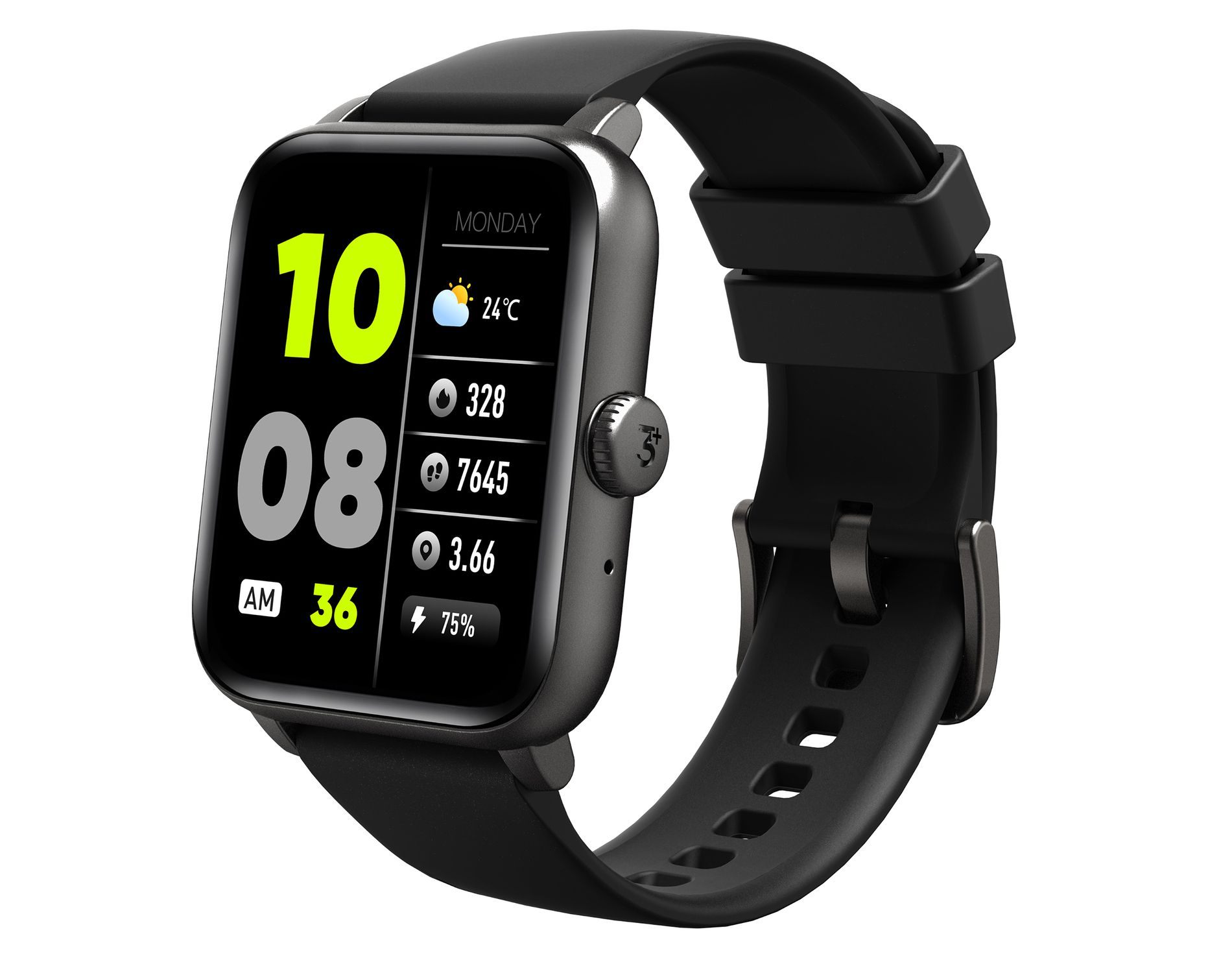 3Plus® Vibe Fit Smartwatch with Bluetooth® Calling in Black