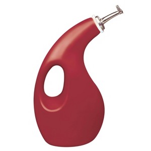 Rachael Ray 24oz Stoneware Extra Virgin Olive Oil Dispenser Bottle Red: Ceramic Oil Pour Bottle with Flip-Top Lid - 1 of 4