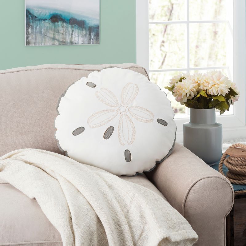RightSide Designs Sand Dollar Shaped Indoor / Outdoor Throw Pillow, 4 of 6