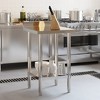 vidaXL Kitchen Work Table with Backsplash 21.7"x21.7"x36.6" Stainless Steel - 3 of 4