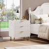 Whizmax Modern 3-Drawer Dresser for Bedroom,Living Room, Fluted Wooden Nightstand with Deep Storage, Wide Top Chest Organizer, Kids Room Side Table - 3 of 4