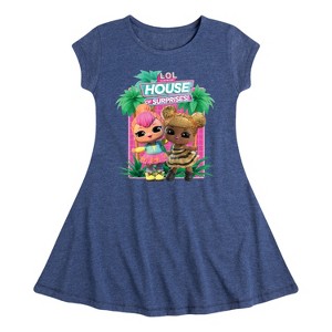 Girls' - Lol Surprise! - Lol Hos Palm Trees Fit & Flair Cap Sleeve Dress - 1 of 3