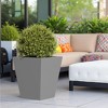 NAYSAYE Tapered Planter 18 Inch Tall Metal Plant Pot with Drainage Hole for Indoor and Outdoor Gardening, Gray, 18"*16"*16" - 4 of 4