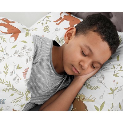 Blue Woodland Animal Microfiber Twin Bedding Set